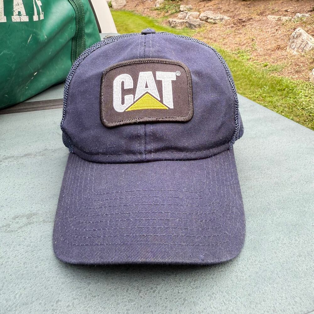 Otto Cap CAT Caterpillar Trucker Snapback Hat Vintage Unisex OSFA Navy Blue
